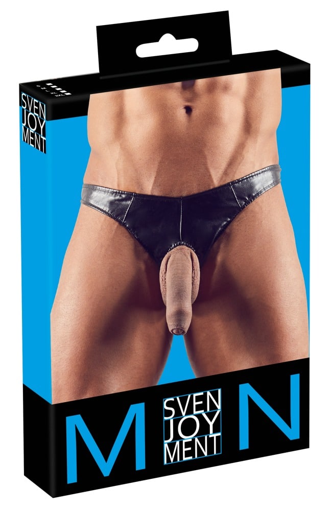 Svenjoyment Riostring - glänzendes Lederimitat, elastische Front-Öffnung 2XL