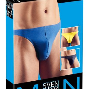 Svenjoyment Herren Rio 3er Set - 3 Strings, Top-Qualität, 100% Baumwolle dunkelblau/blau/gelb M