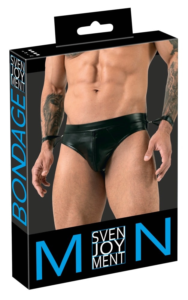 Svenjoyment Bondage Jockslip - Trendiger Mattlook, Handfesselriemen S