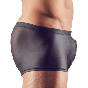 Svenjoyment Herren Pants - Reißverschluss, semitransparent, glänzend L