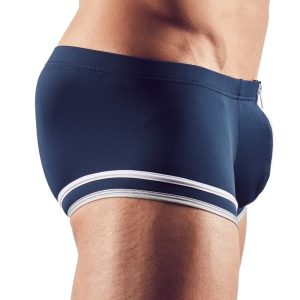 Svenjoyment Herren Matrosen-Pants mit Reißverschluss und Zierstreifen blau-weiß-silber S