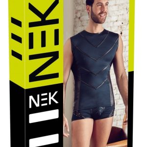 NEK Herren Top - Elastisch & Mattlook blau/schwarz S