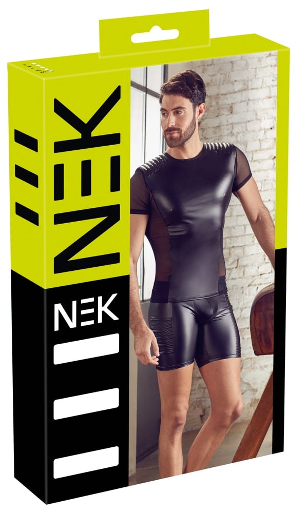 NEK Herrenshirt - Tight-Fit, Mattlook, gesteppte Schultern, Powernet-Einsätze M