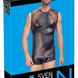 Svenjoyment Herrenshirt - Mattlook, Netz-Einsätze, Nieten XL