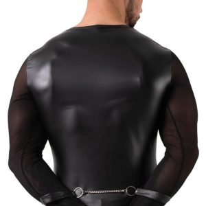 Svenjoyment Bondage Herren Langarm-Shirt mit Fesselriemen und Karabiner XL