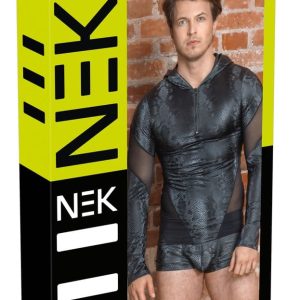 NEK Herren Shirt S - Schlangenhaut-Optik, Powernet, Kapuze M