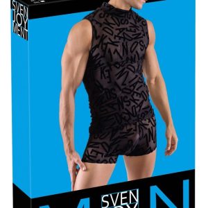 Svenjoyment Herren Top S - Buchstaben-Print, transparent, körperbetonend L