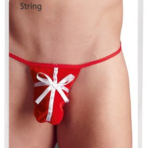 Svenjoyment Herren String "Satin Red" rot-weiß S-L