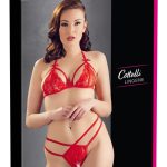 Cottelli LINGERIE - Spitzen-Set rot, Soft-BH & String ouvert S