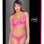 Cottelli LINGERIE - Pinkes Spitzen-Set S/M