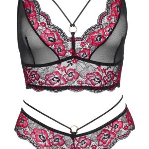 Cottelli LINGERIE: Spitzen BH Set, sinnlich & bequem Schwarz/Rot S