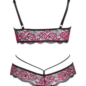 Cottelli LINGERIE: Spitzen BH Set, sinnlich & bequem Schwarz/Rot S