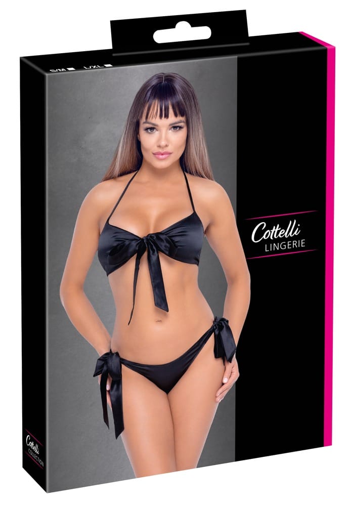 Cottelli LINGERIE - Soft-BH und Slip Set, schwarz L/XL