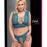 Cottelli CURVES - Spitzen BH Set petrol, ouvert Petrol XL