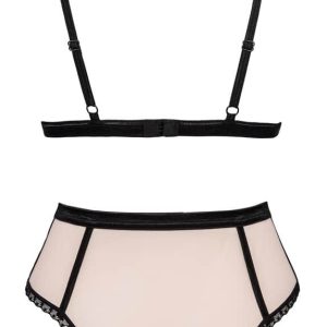 Obsessive Lilines Set - Elegant & raffiniert Rosa/Schwarz L/XL