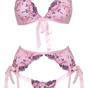 Kissable BH-Set, floral bestickt S/M