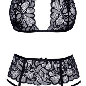 Kissable BH-Set aus Spitze - Soft-BH, Strapsgurt & String L/XL