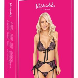 Kissable BH Set mit Stickerei & Strapsgurt L/XL