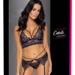 Cottelli LINGERIE - Spitzen-Trio für sinnliche Verführungen Schwarz/Lila M