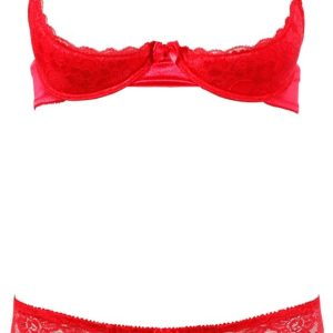 Cottelli LINGERIE - Rote Spitzen-Bügel-Hebe & String 75B/S