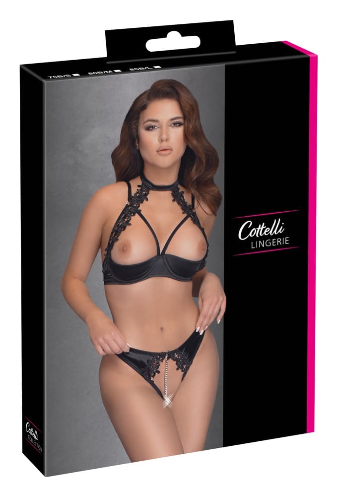 Cottelli LINGERIE - Stickerei-Hebe & String ouvert (75B/S) 85B/L