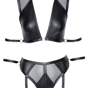 Cottelli BONDAGE - Top & Slip mit Schenkel-Harnesses S