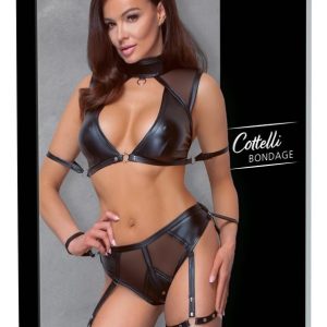 Cottelli BONDAGE - Top & Slip mit Schenkel-Harnesses L