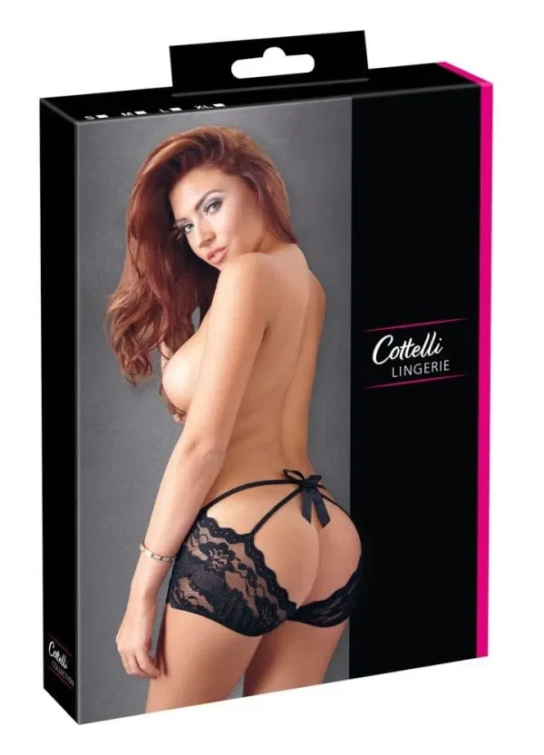 23102871021_verp Cottelli LINGERIE - Verführerische Spitzen-Panty mit Rückenbindung L