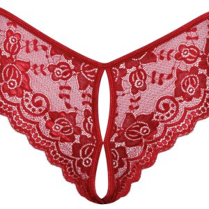 Cottelli LINGERIE - Verführerischer Slip ouvert in Rot XL