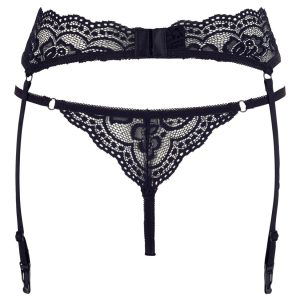 Cottelli LINGERIE - Spitzen-Set mit Strapsgurt XL