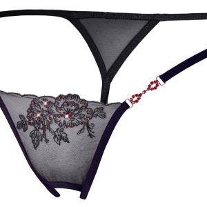 Cottelli LINGERIE - Zarter String mit Stickerei und Strasselementen M/L