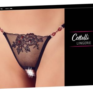 Cottelli LINGERIE - Zarter String mit Stickerei und Strasselementen M/L