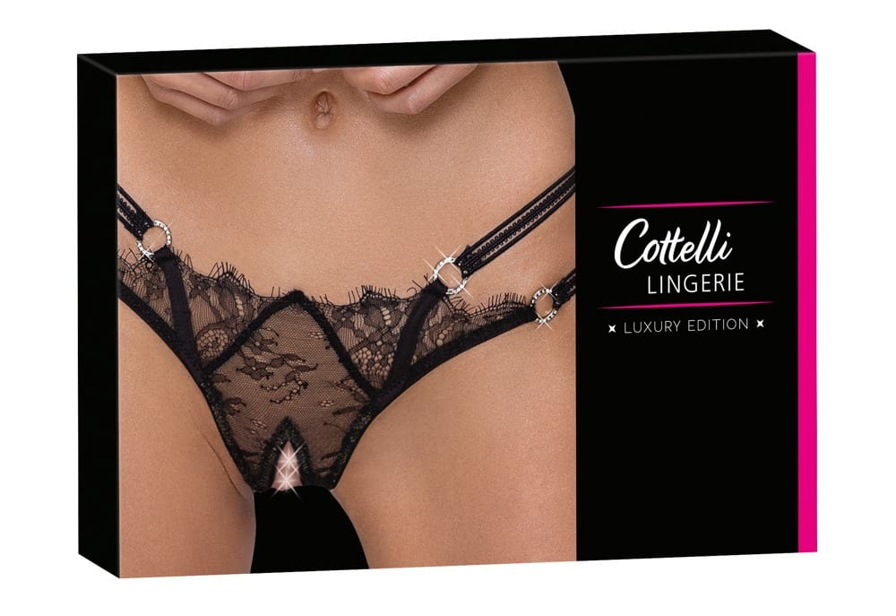 Cottelli LINGERIE - Verführerischer Riostring mit Strassringen S/M