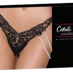 Cottelli LINGERIE - Perlenketten Riostring Schwarz/Creme M/L