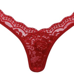 Cottelli LINGERIE - String Schleife aus Spitze, Liebesrot S/M