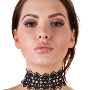 Cottelli ACCESSOIRES - Glamour Halsband mit Strass unisize