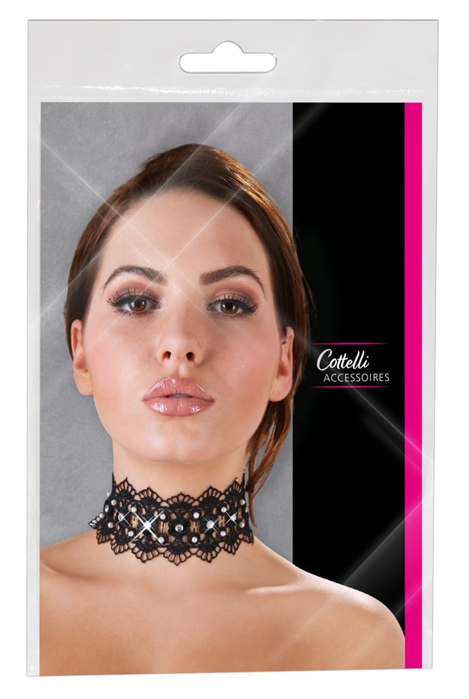 Cottelli ACCESSOIRES - Glamour Halsband mit Strass unisize