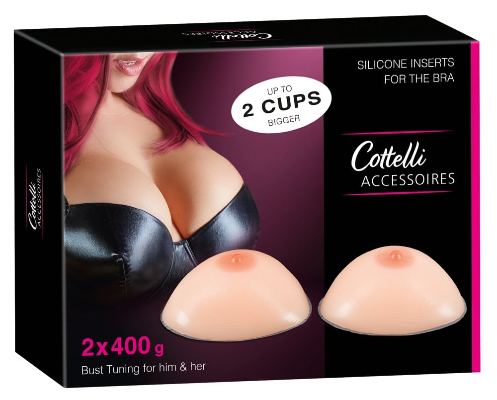 Cottelli ACCESSOIRES - Silikonbrüste 400 g, bis zu 2 Cupgrößen mehr