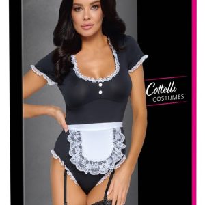 Cottelli COSTUMES Servierbody inkl. Schürze Schwarz/Weiß L