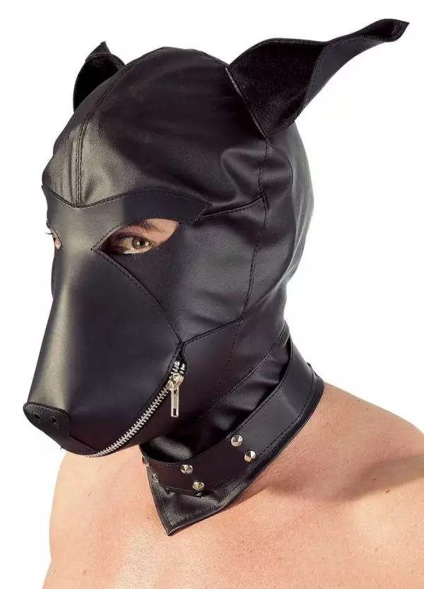 Fetish Collection - Lederimitat Hundemaske S-L
