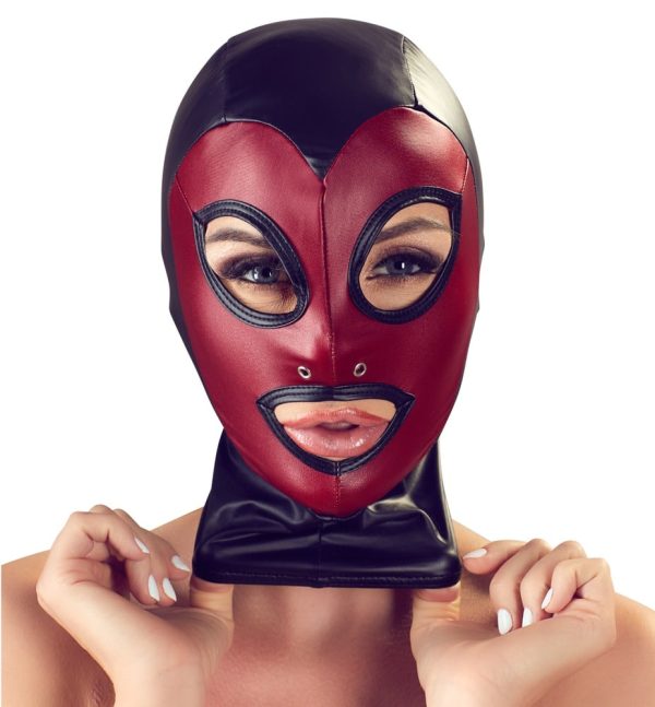 Bad Kitty Mattlook Kopfmaske Schwarz/Rot