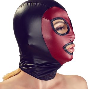 Bad Kitty Mattlook Kopfmaske Schwarz/Rot