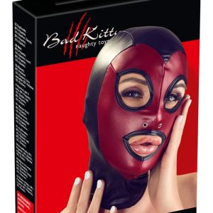 Bad Kitty Mattlook Kopfmaske Schwarz/Rot