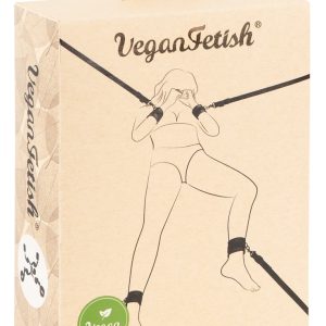 Vegan Fetish Bettfessel-Set: Riemenkreuz & Hand- und Fußfesseln