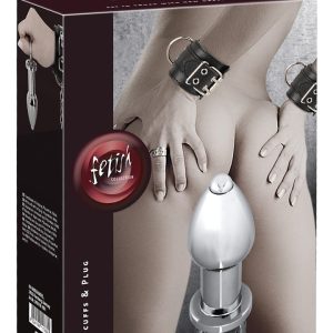 Fetish Collection - Handfesseln mit Analplug Schwarz/Silber