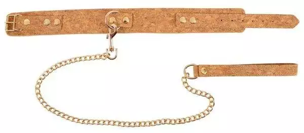 Vegan Fetish Halsfessel & Leine - Natürlich & stylisch Natur