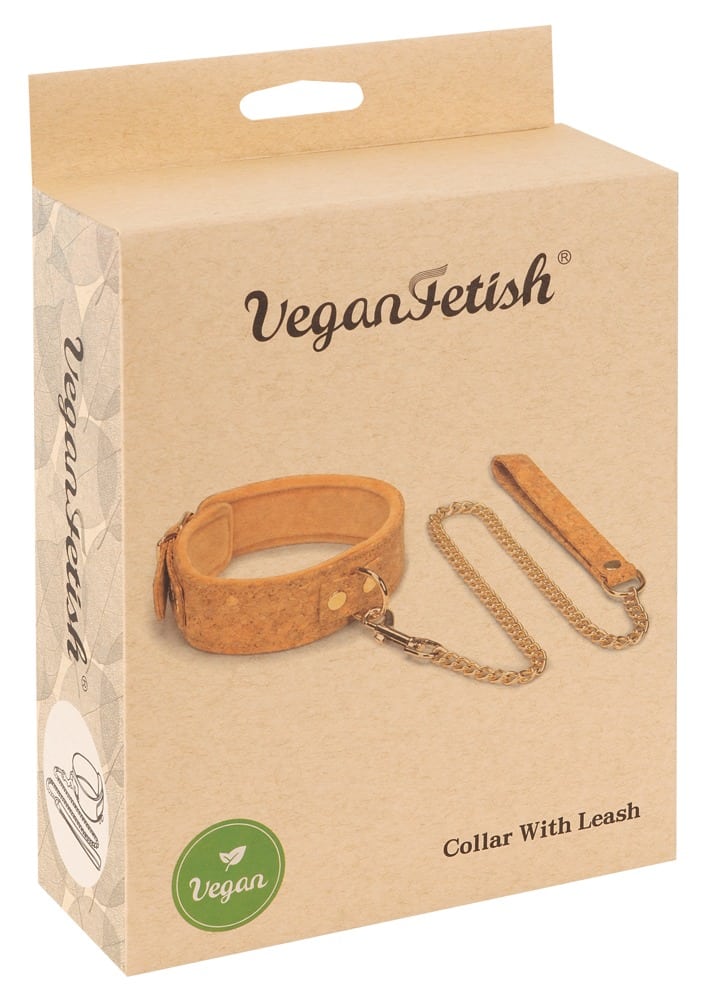 Vegan Fetish Halsfessel & Leine - Natürlich & stylisch Natur