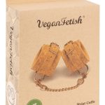 Vegan Fetish - Kork Handfesseln mit Karabinerkette Natur