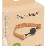 Vegan Fetish - Korkriemen Knebelball 4cm Natur/Schwarz