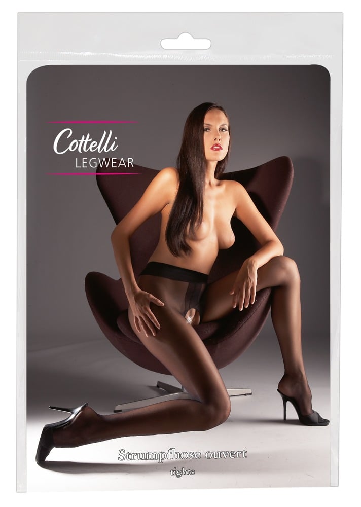 Cottelli LEGWEAR - Ouvert Strumpfhose, Satin Sheer Glanz 2